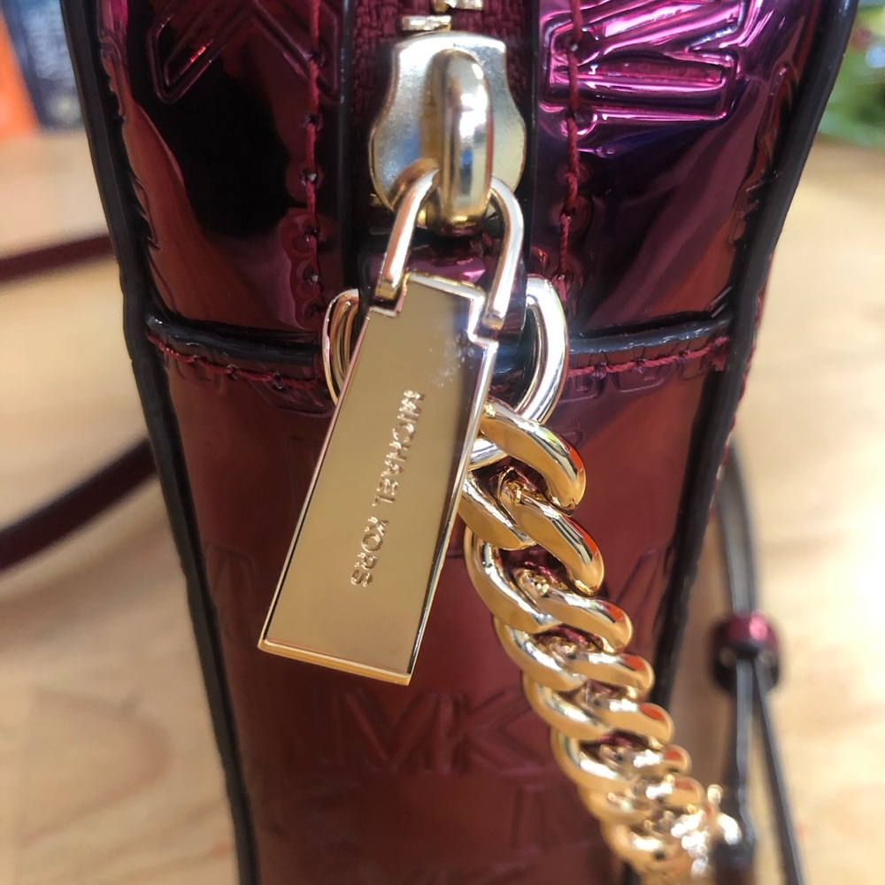 Michael Kors Burgandy Embossed Women's Bag - Picture 3 of 12